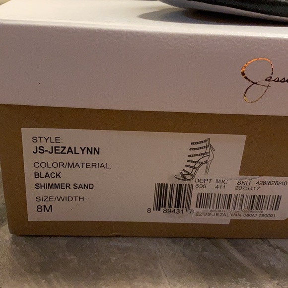 Jessica Simpson Black Shimmer Sand Jezalynn Heel - Picture 12 of 14